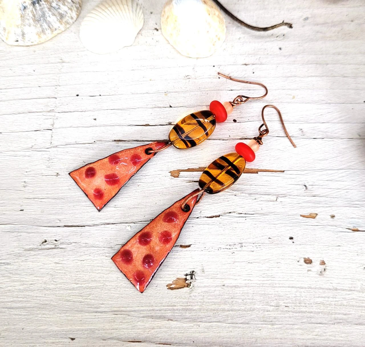 Splendid retro enamel charms for these baroque style earrings.. – photo 8